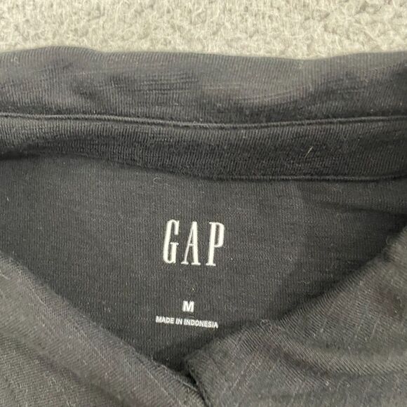 NWT Gap Knit Shirt Women M Black Preppy Button Up Long Sleeve - Picture 4 of 10